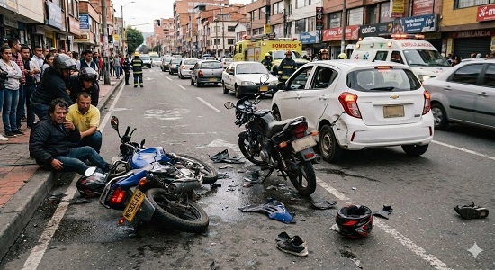 Accidente de tránsito motorista IA